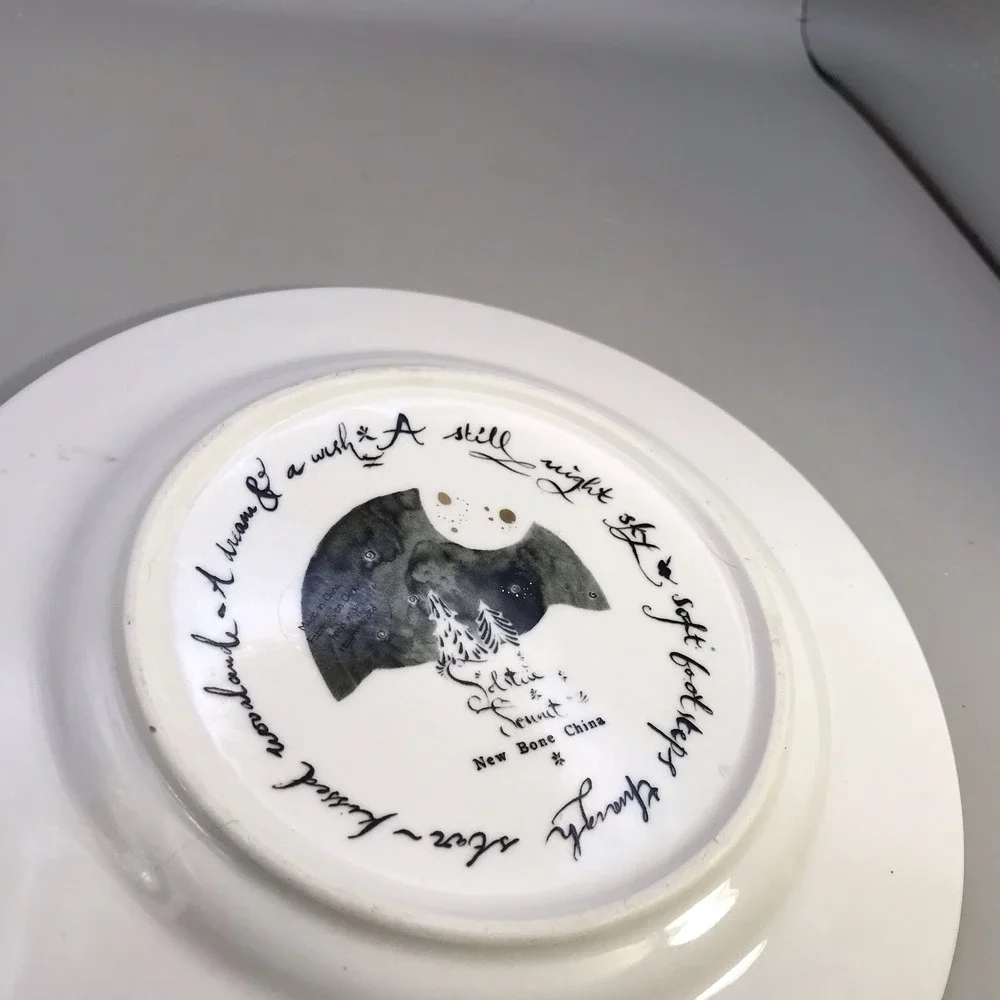 Anthropologie Solstice Sonnet‎ Moonlit Forest Dessert Plate 8